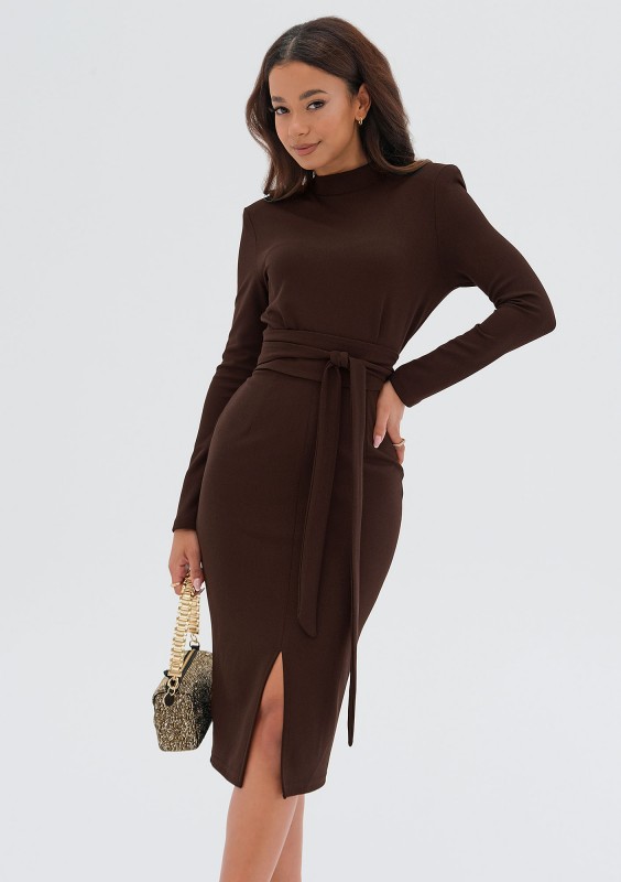 Lucia - Brown midi dress