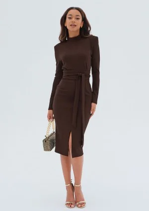 Lucia - Brown midi dress