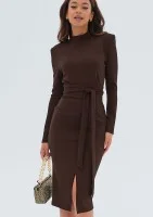 Lucia - Brown midi dress