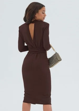 Lucia - Brown midi dress