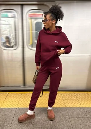 Pure - Deep cherry red hoodie