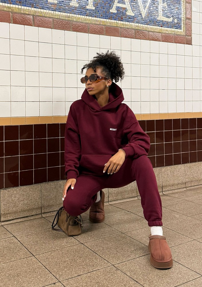 Pure - Deep cherry red hoodie