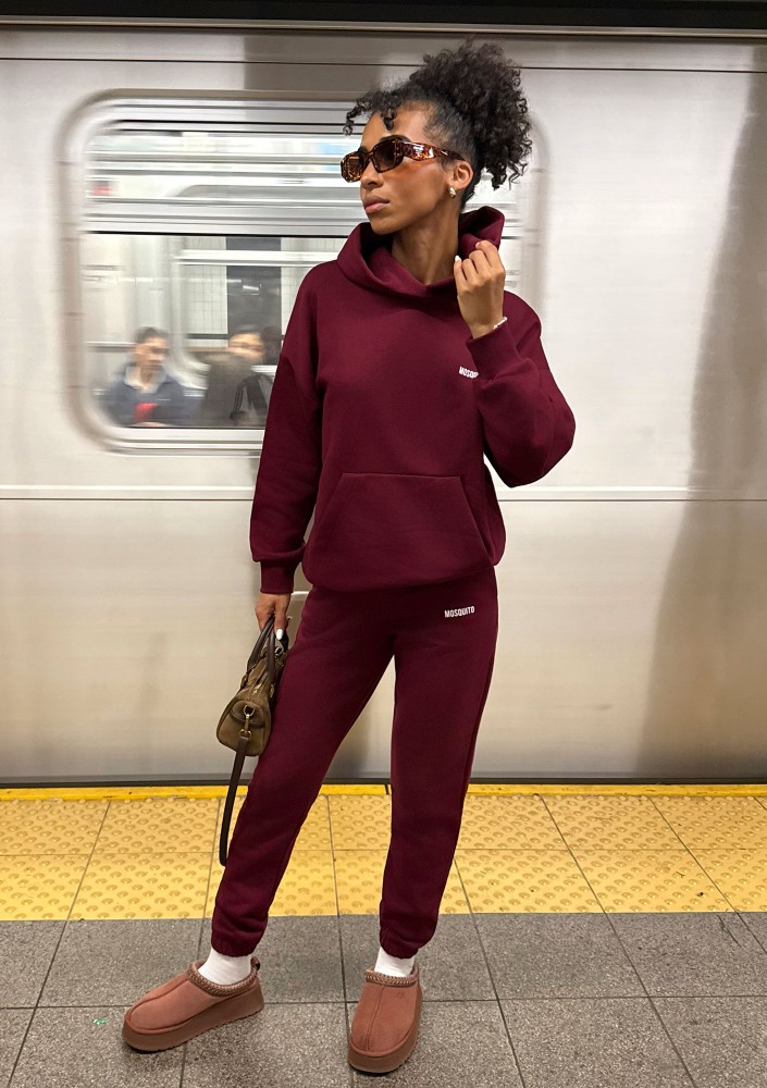 Pure - Deep cherry red sweatpants