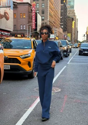 Tide - College'owa bluza z półgolfem i kieszenią Navy Blue