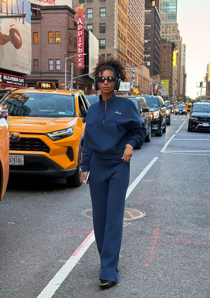 Tide - College'owa bluza z półgolfem i kieszenią Navy Blue