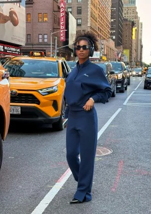 Tide - College'owa bluza z półgolfem i kieszenią Navy Blue