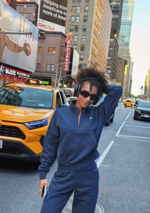 Tide - College'owa bluza z półgolfem i kieszenią Navy Blue