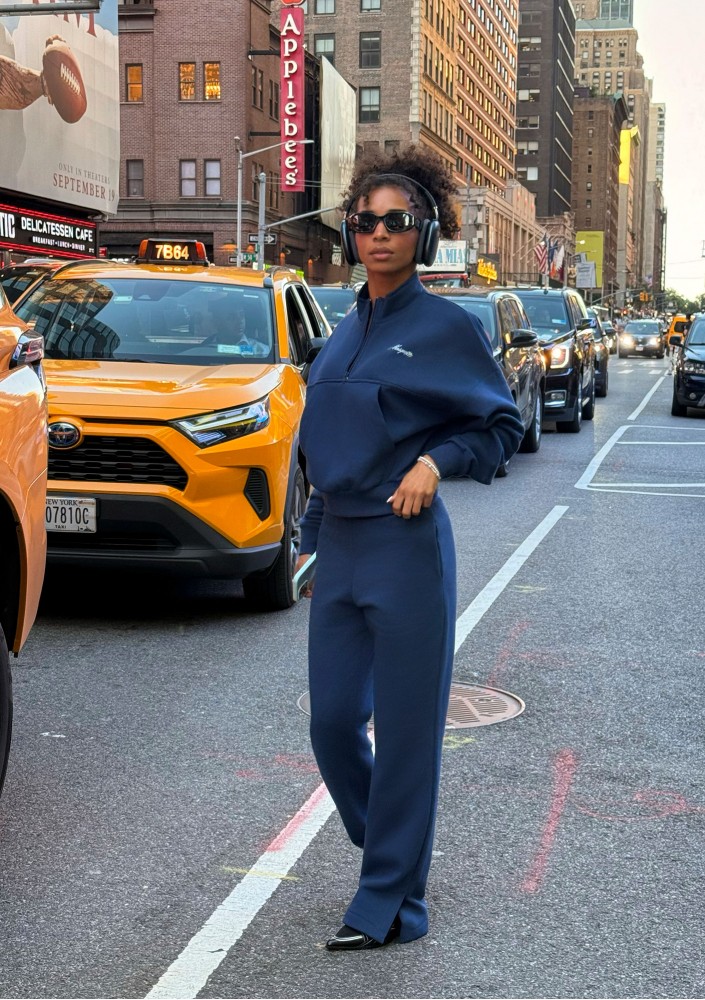 Tide - Spodnie dresowe z rozcięciem Navy blue