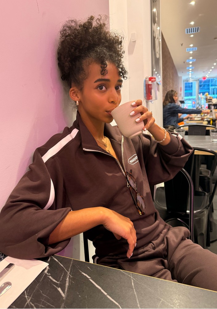 Sway - Bluza ze stójką i kontrastowym lampasem Brązowa