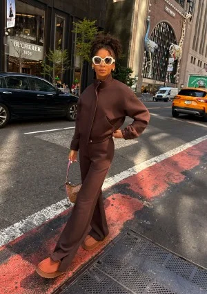 Tide - Rozpinana bluza bomberka Dark Chocolate