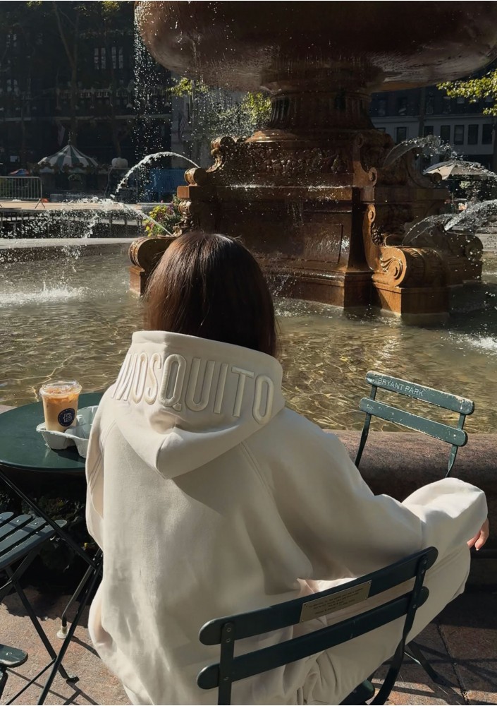 Mesh - Coconut white oversize soft touch hoodie