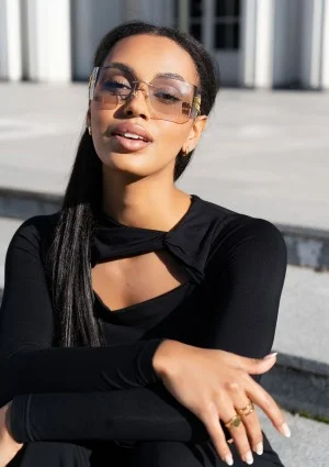 Elle - Black draped top