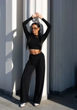 Elle - Black draped top