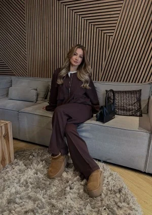 Bumo - Brown rayon bomber sweatshirt