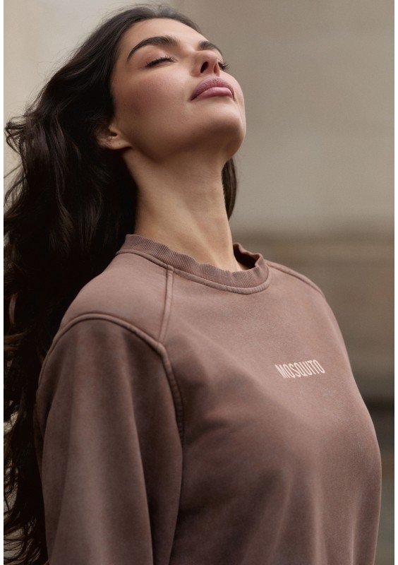 Tiffi - Bluza z efektem sprania Brązowa