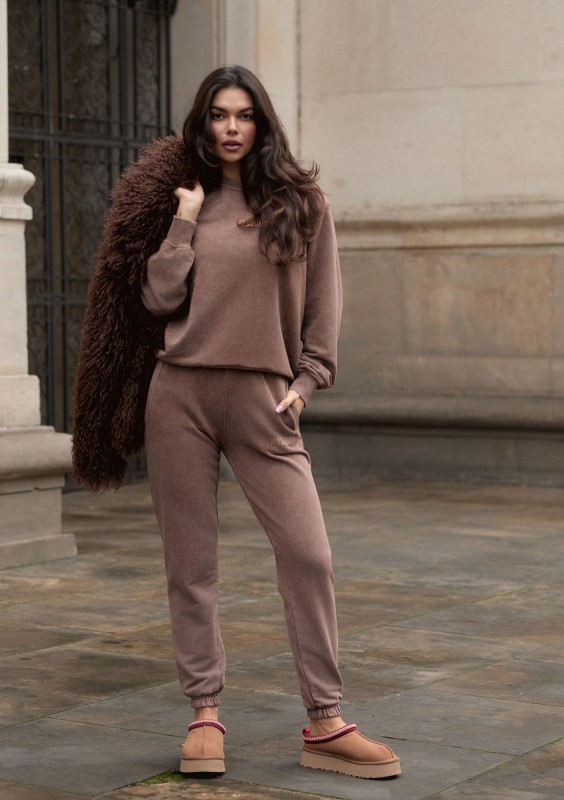 Tiffi - Brown vintage wash sweatpants