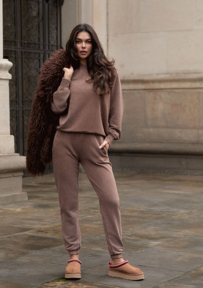 Tiffi - Brown vintage wash sweatpants