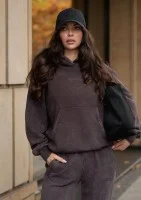 Sabo - Dark brown vintage wash hoodie