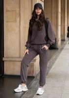 Sabo - Spodnie z efektem sprania Dark Brown