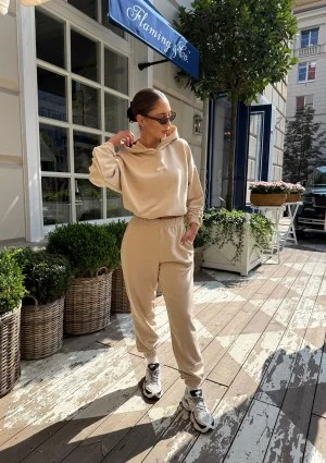 Icon - Bluza z kapturem i ściągaczem Sand Beige