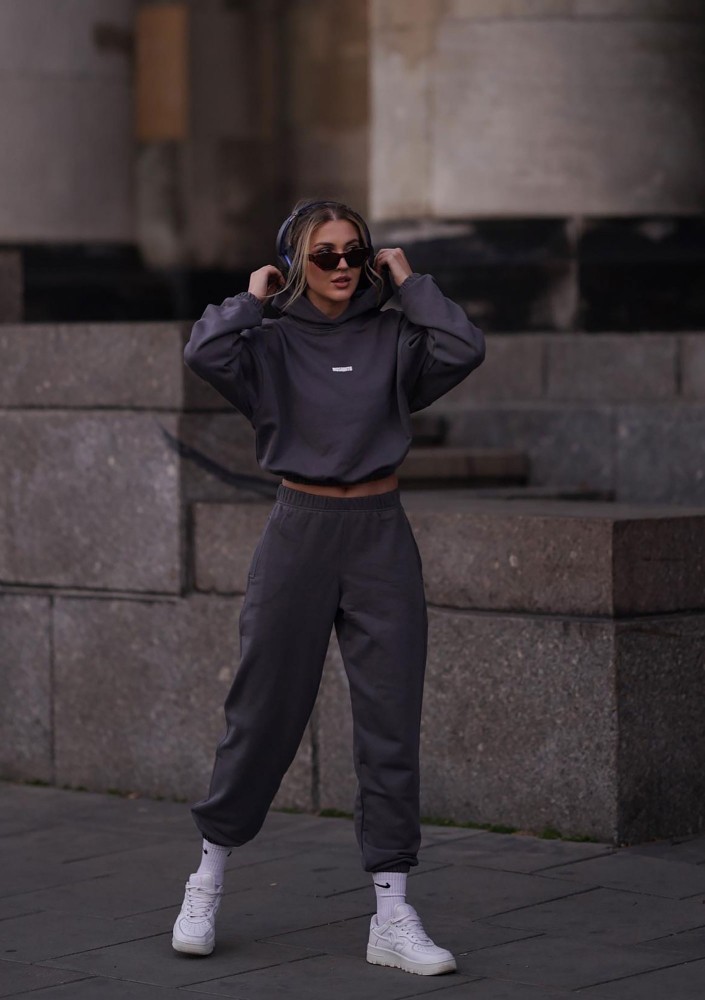 Icon - Dark stone grey hoodie