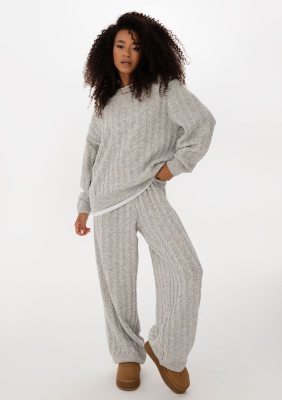 Milu - Sweter z warkoczowym splotem Grey