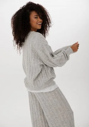 Milu - Sweter z warkoczowym splotem Grey