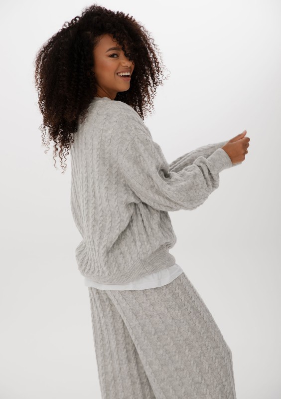 Milu - Sweter z warkoczowym splotem Grey