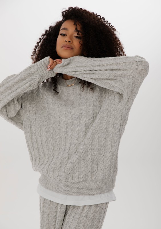 Milu - Sweter z warkoczowym splotem Grey