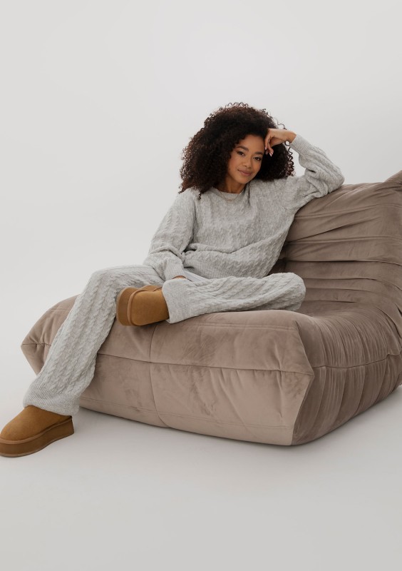 Milu - Sweter z warkoczowym splotem Grey