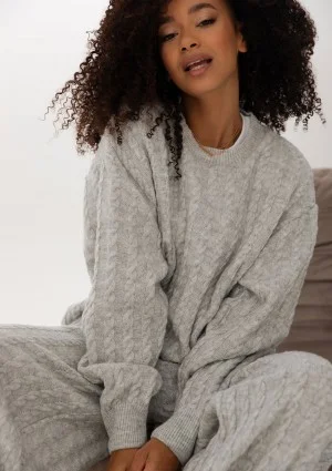 Milu - Sweter z warkoczowym splotem Grey