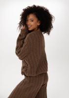 Milu - Sweter z warkoczowym splotem Brown