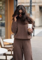 Milu - Sweter z warkoczowym splotem Brown
