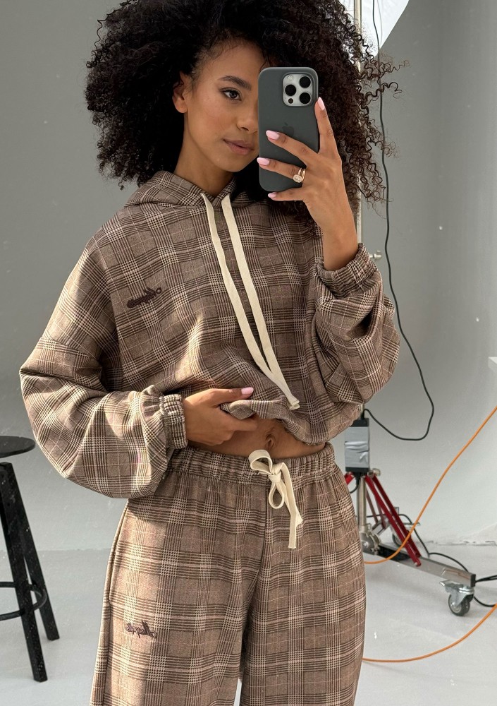 Clyde - Oversized checked hoodie