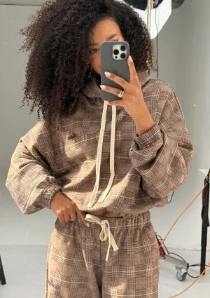 Clyde - Oversized checked hoodie