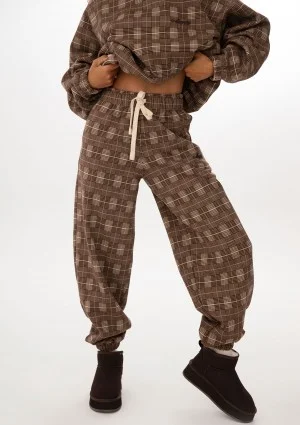 Loom - Brown checked sweatpants