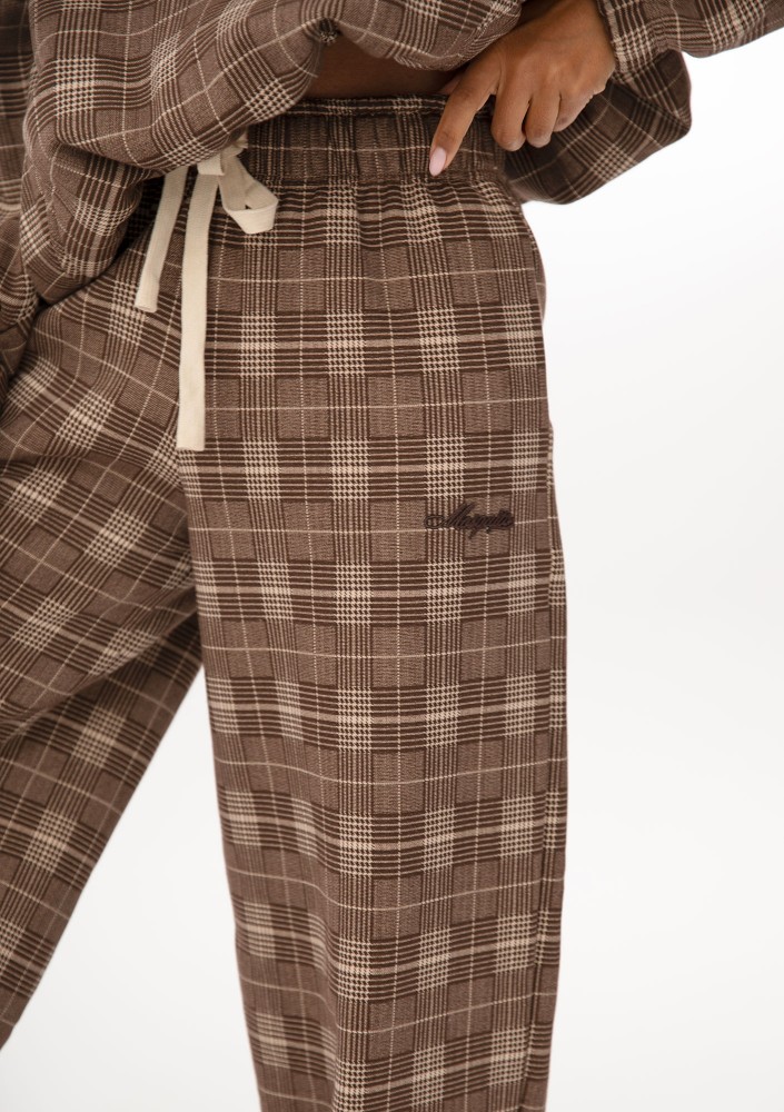Loom - Brown checked sweatpants