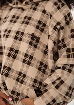 Loom - Beige oversized checked hoodie