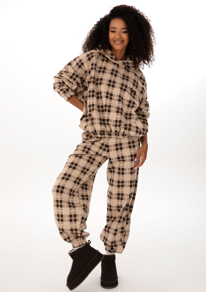 Loom - Beige checked sweatpants