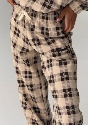 Loom - Beige checked sweatpants