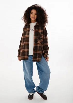 Shay - Winceyette oversize shirt Vintage Cocoa