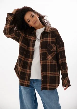 Shay - Winceyette oversize shirt Vintage Cocoa