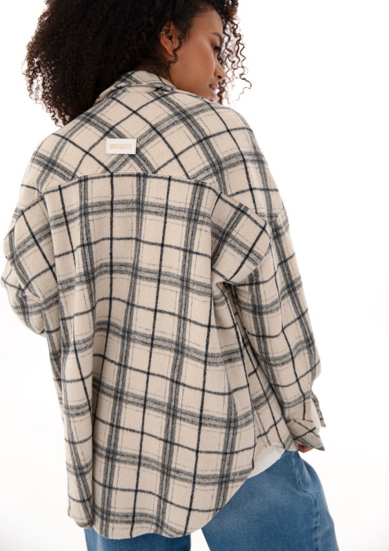 Shay - Winceyette oversize shirt Vanilla Ink