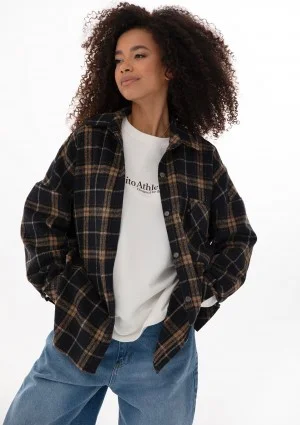 Shay - Winceyette oversize shirt Toffee Navy