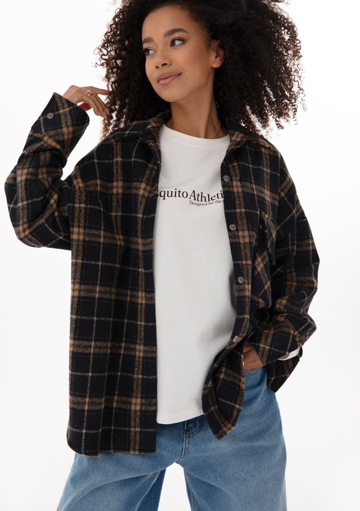 Luno - Bawełniany longsleeve z nadrukiem Creamy