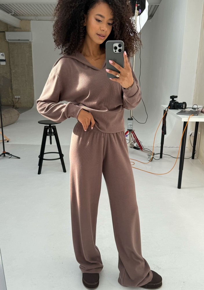 Loungey - Cacao brown soft rayon blouse