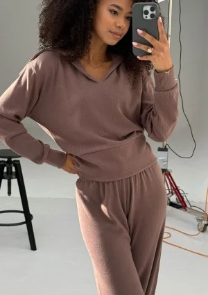 Loungey - Cacao brown soft rayon blouse