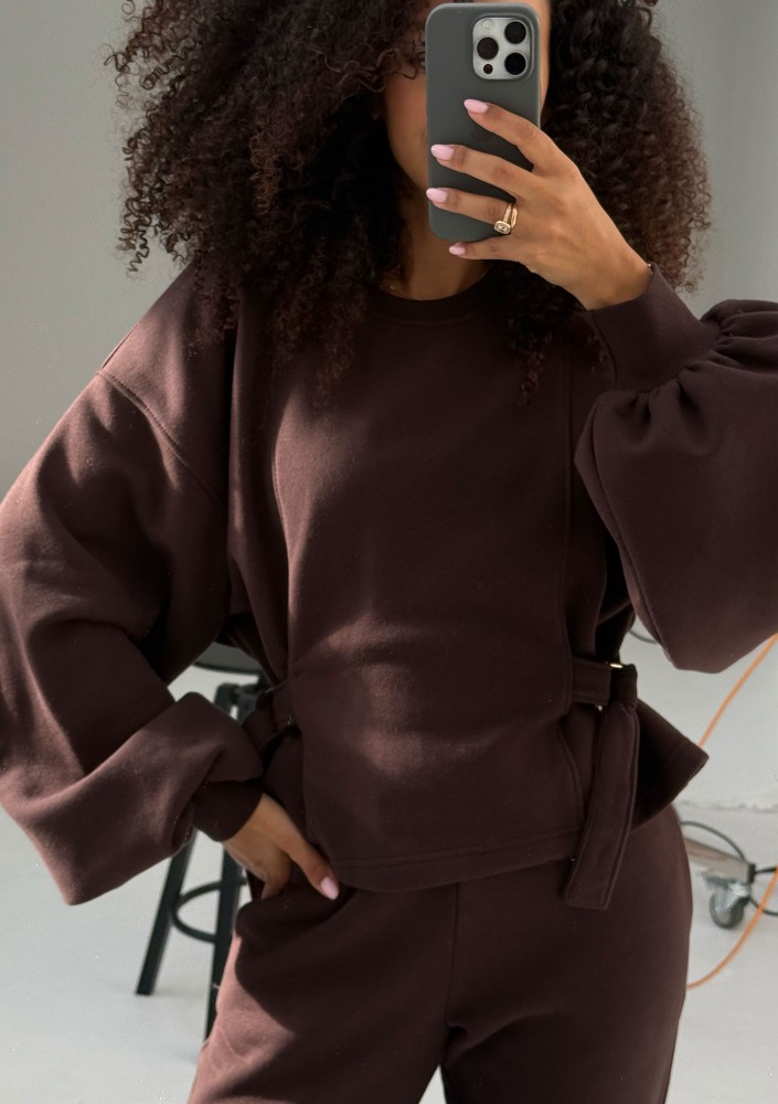 Tied - Chocolate brown elegant jumper