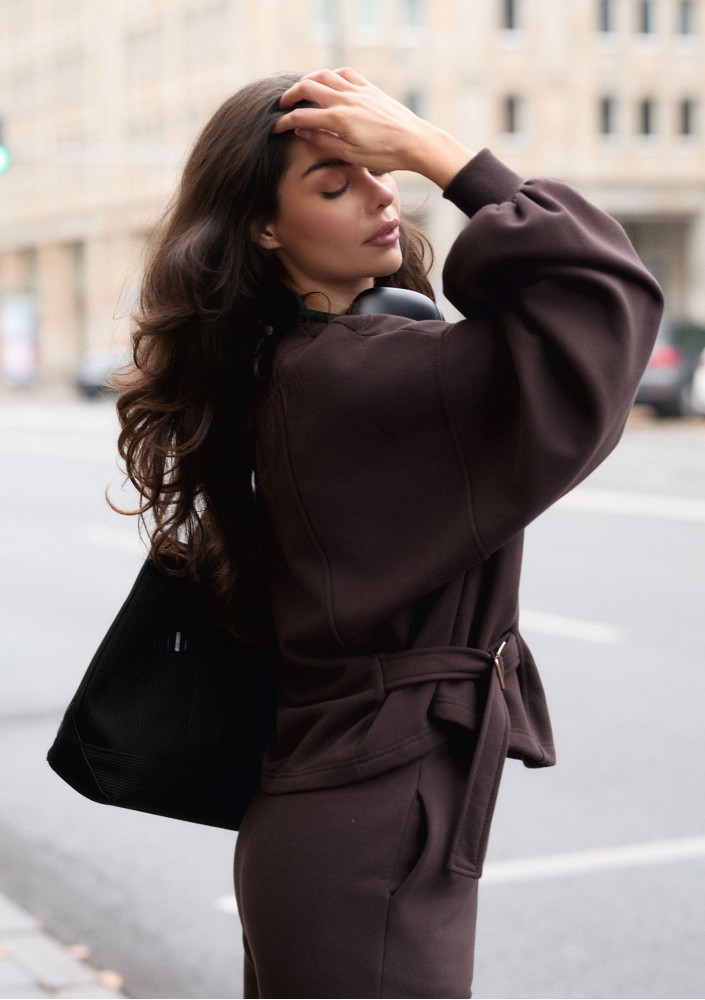 Tied - Chocolate brown elegant jumper