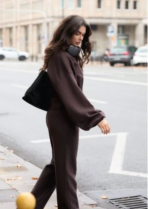 Tied - Chocolate brown elegant jumper